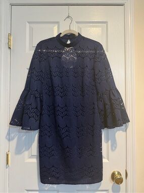 trina turk navy lace dress Blue Ceiba Dress